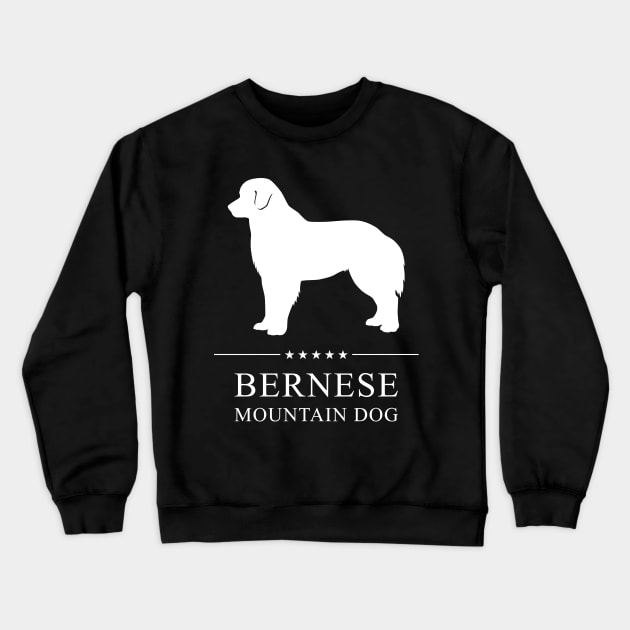 Bernese Mountain Dog White Silhouette Crewneck Sweatshirt by millersye